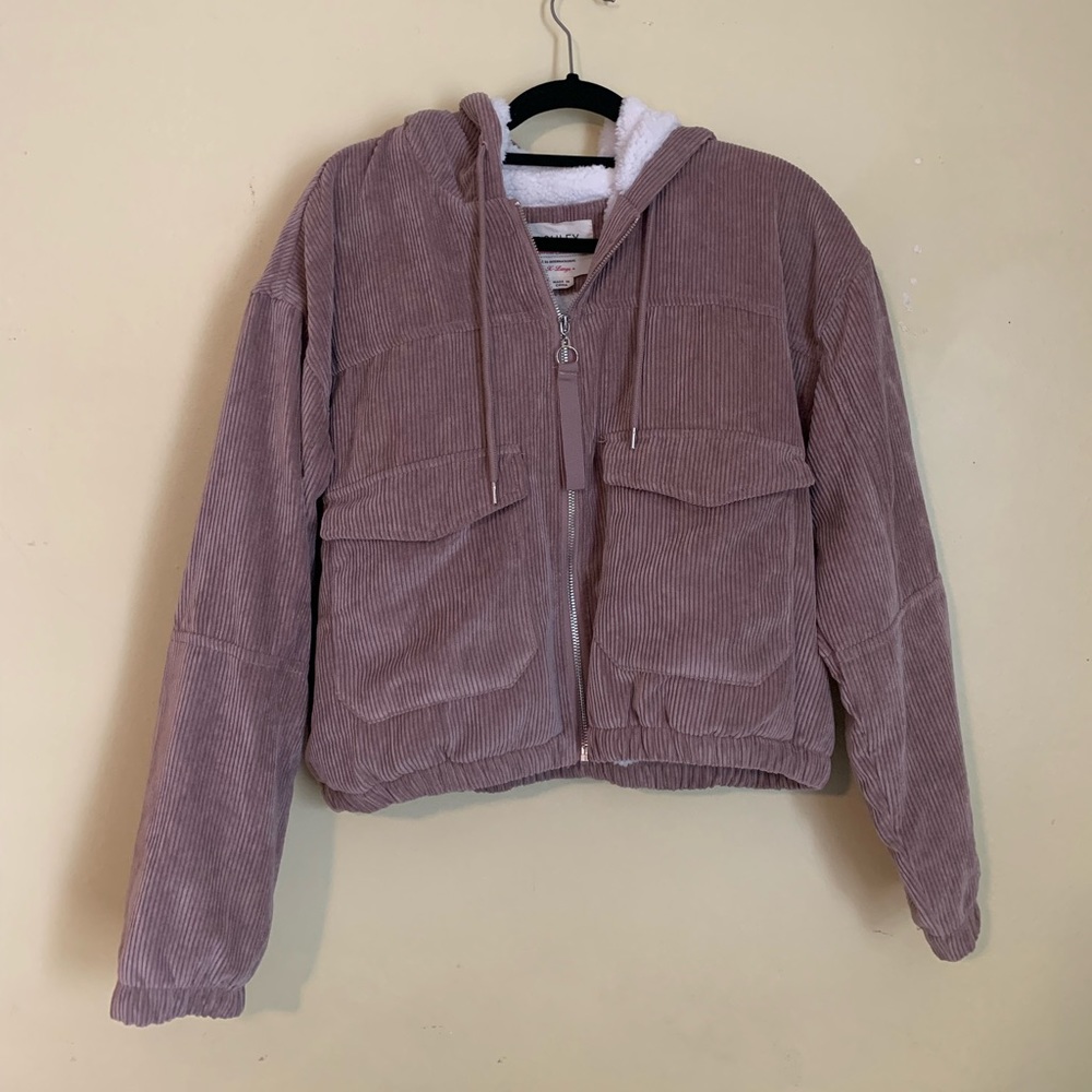 Mauve Cropped Corduroy Jacket